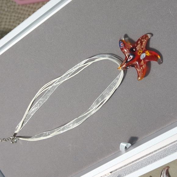 Glass Starfish Pendant Necklace - Picture 3 of 3